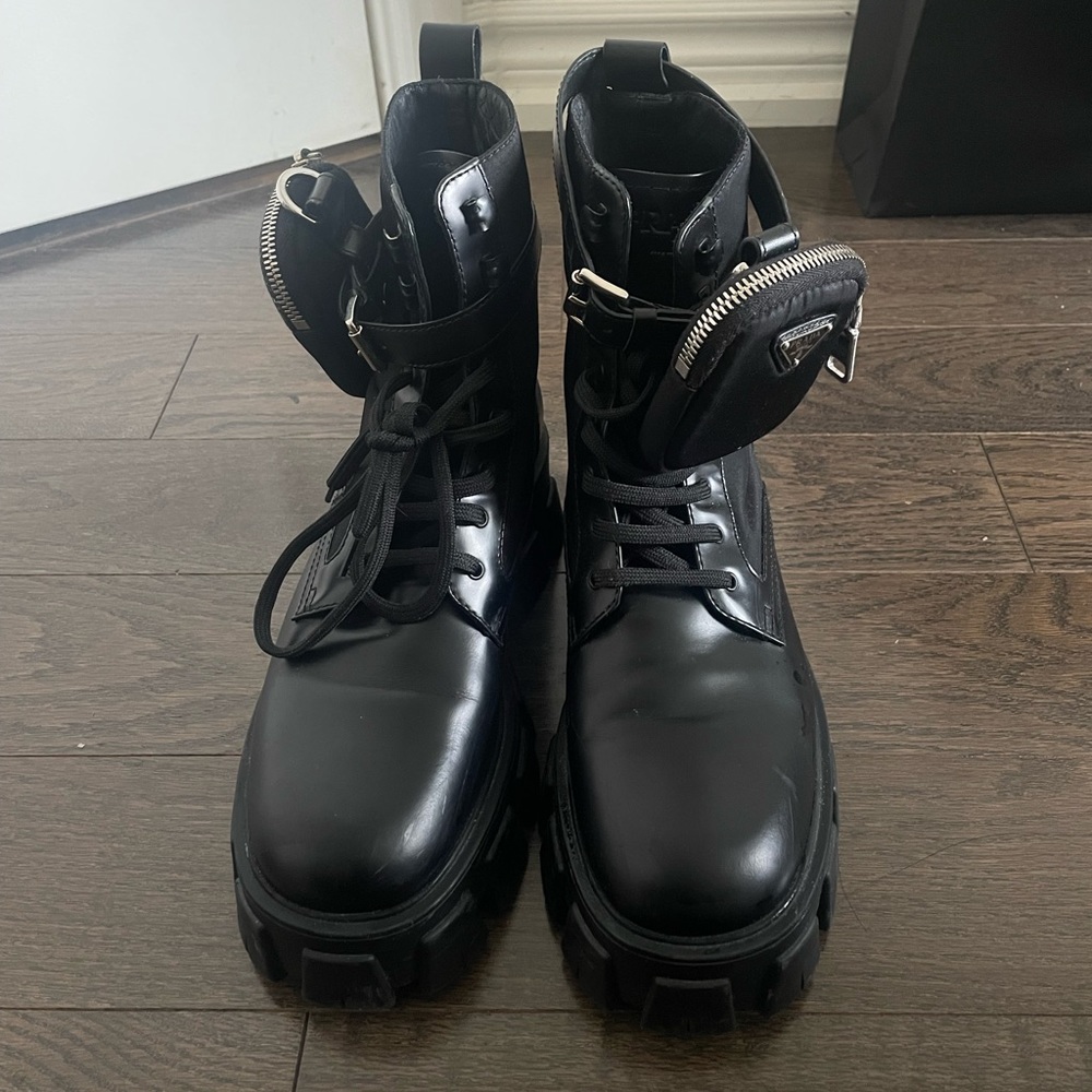 lightly worn prada combat boots